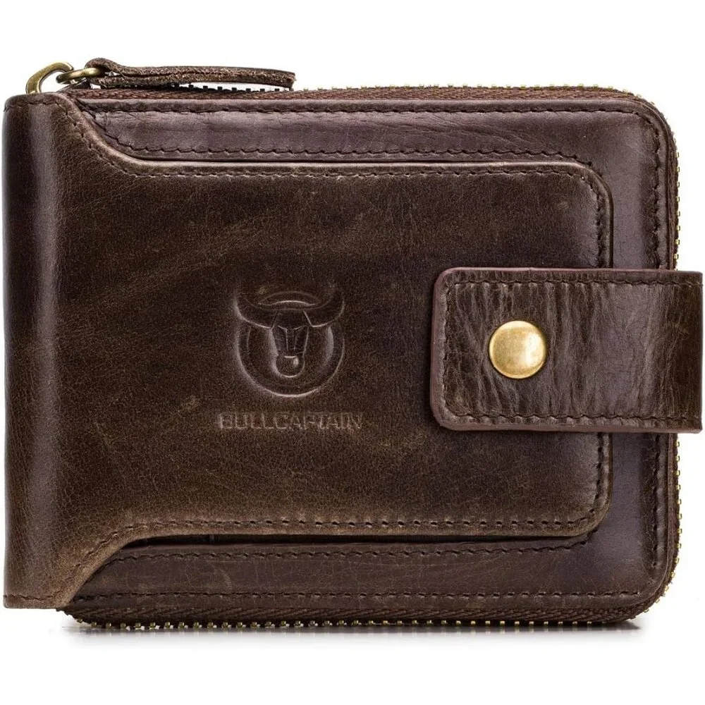 Genuine Leather Wallet for Men Large Capacity ID Window Card Case